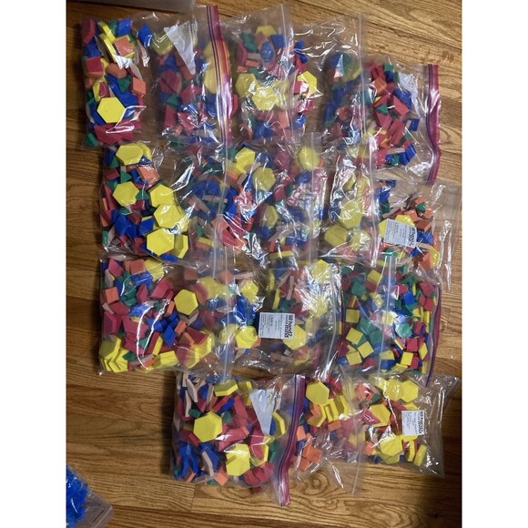 ETA HAND 2 Mind Geometric Pattern Blocks Foam Learning Shapes Manipulatives - Picture 1 of 3